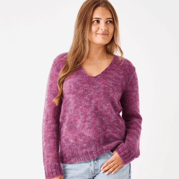 mohairbluse-med-v-hals